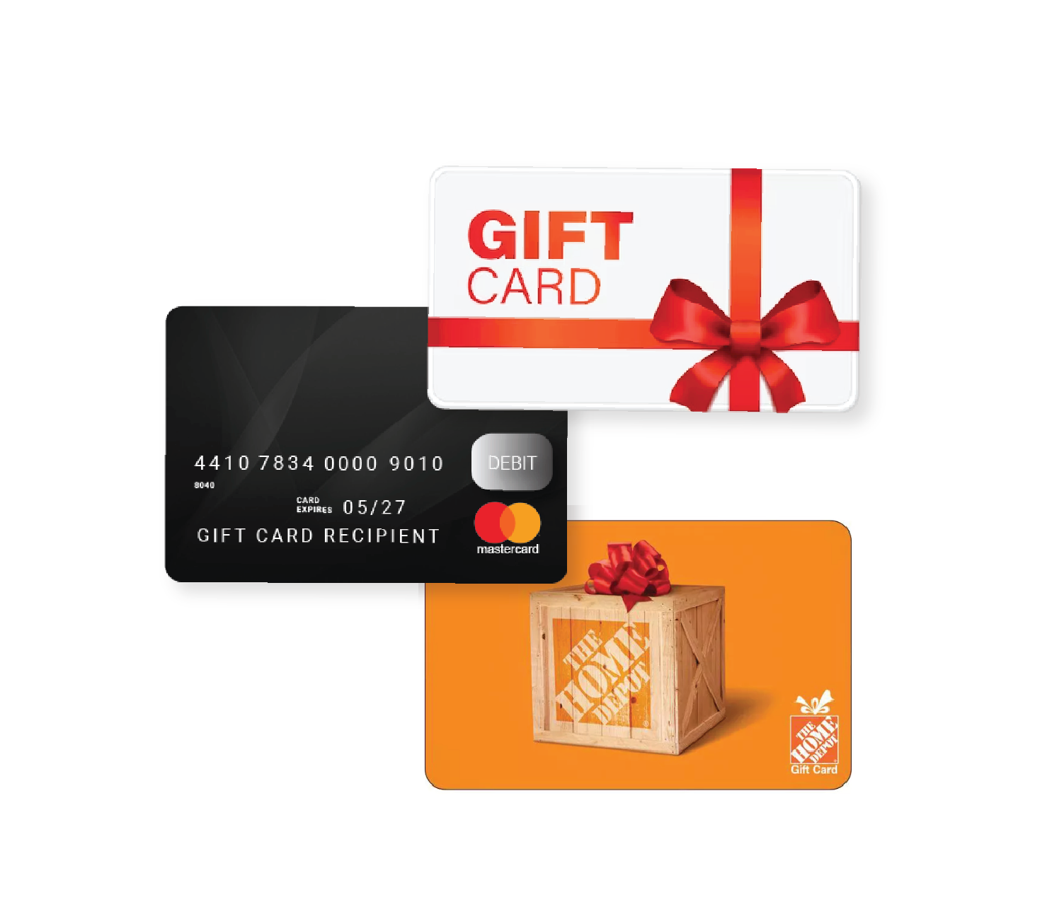 3 example gift cards.